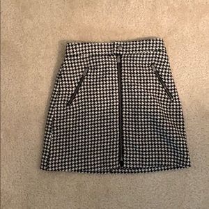 Black and White Zipper Skirt